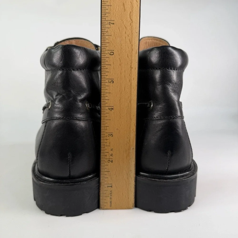 Vintage J.Crew Leather Moc Toe Work Boots Men's 10.5 D Lug Sole Rubber Logger